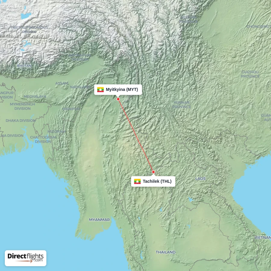 THL - MYT route map