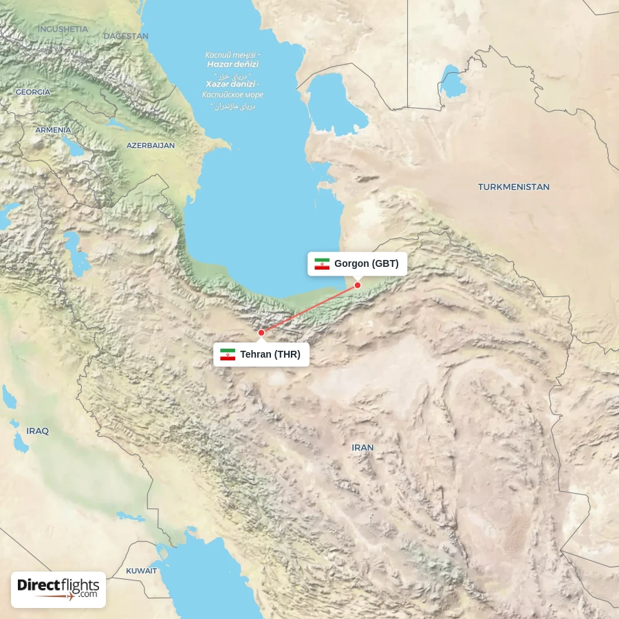 THR - GBT route map