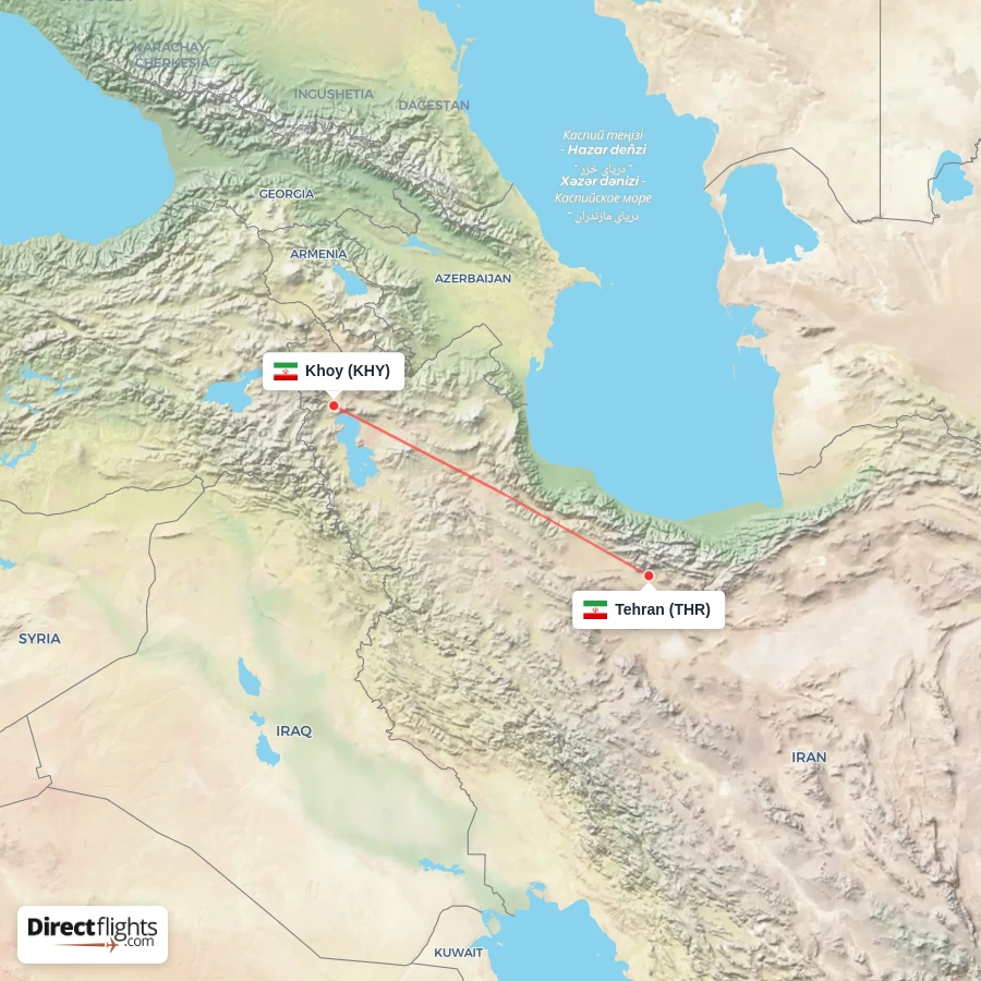 THR - KHY route map