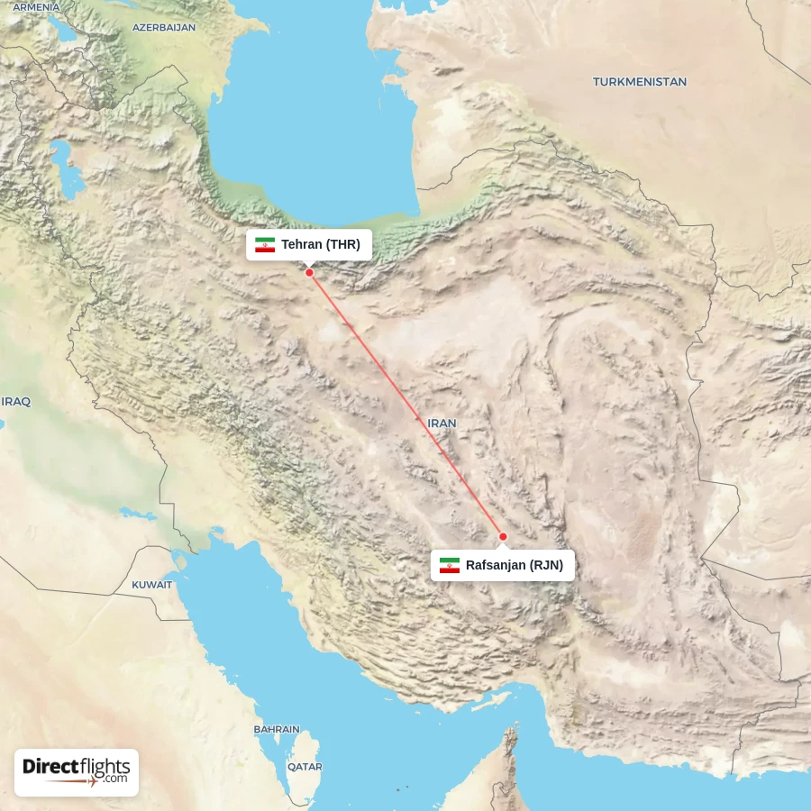 THR - RJN route map