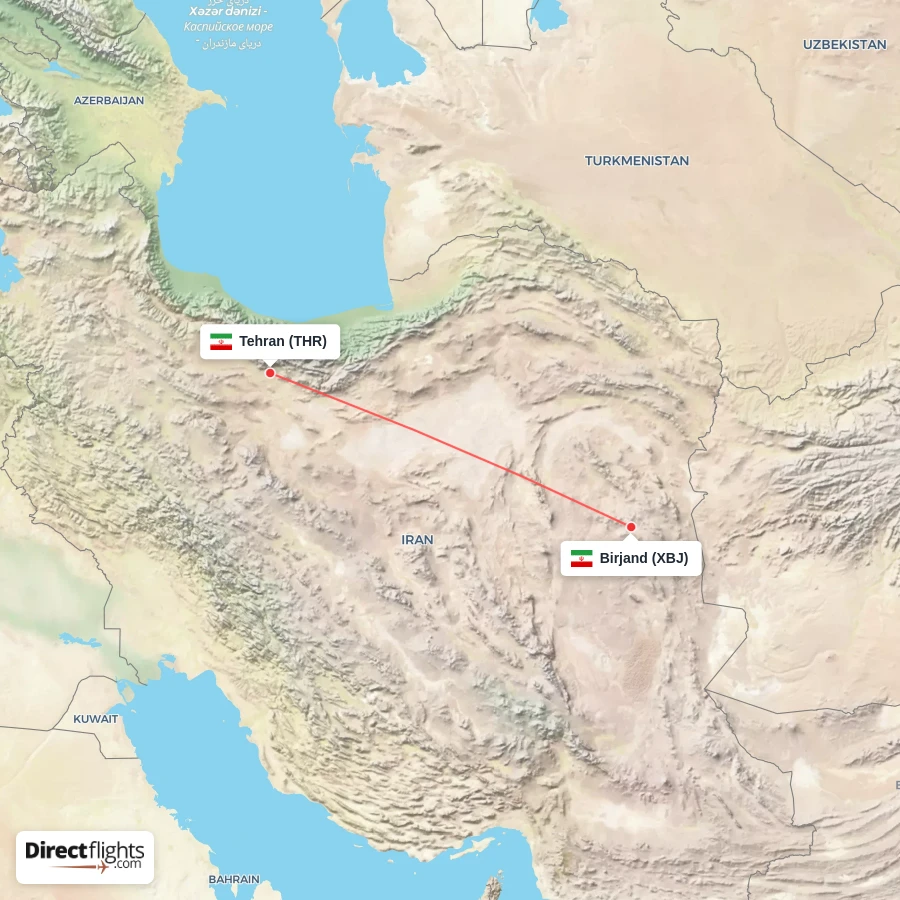 THR - XBJ route map