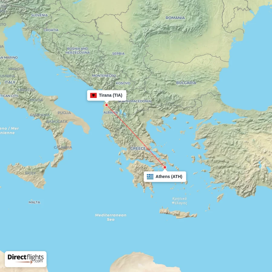 TIA - ATH route map