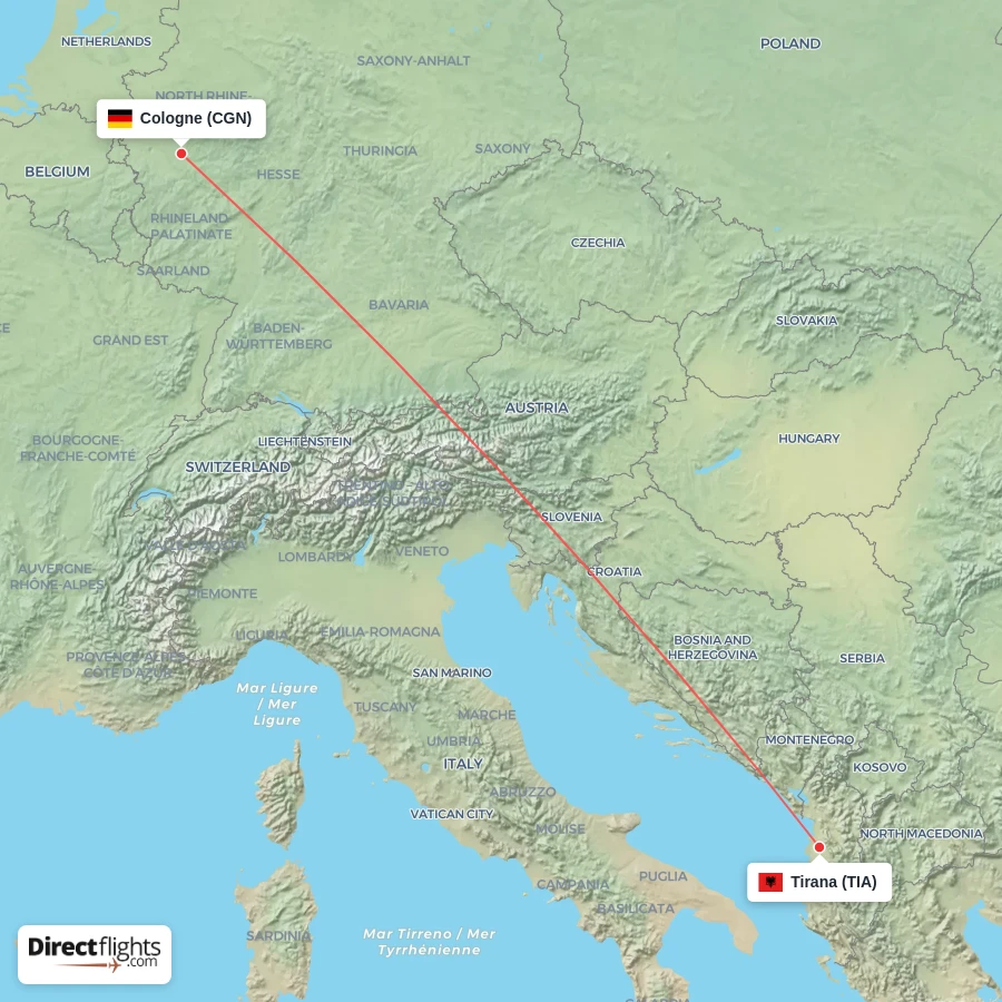 TIA - CGN route map
