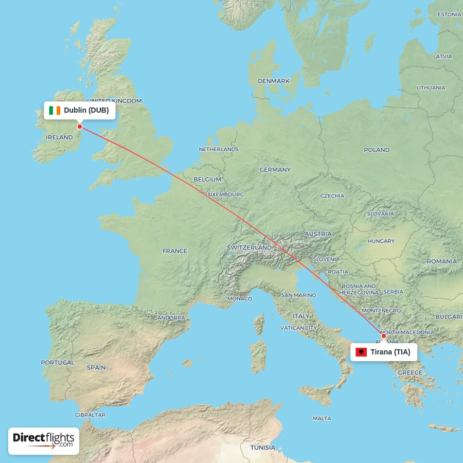 TIA - DUB route map