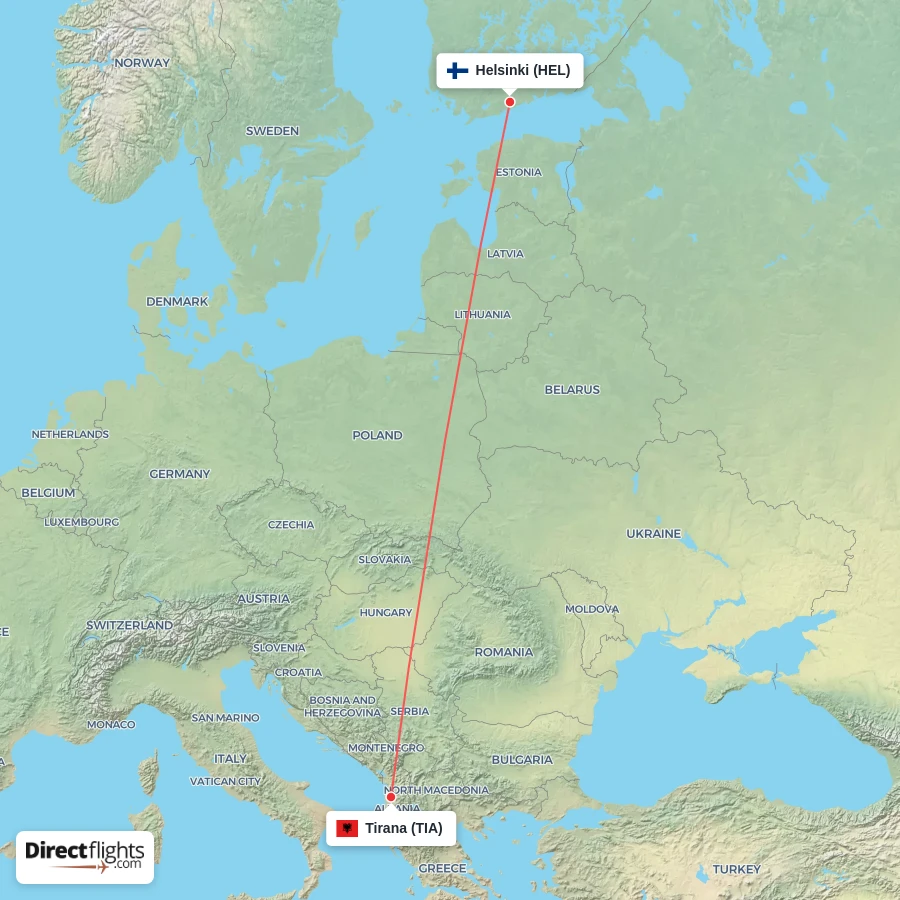 TIA - HEL route map