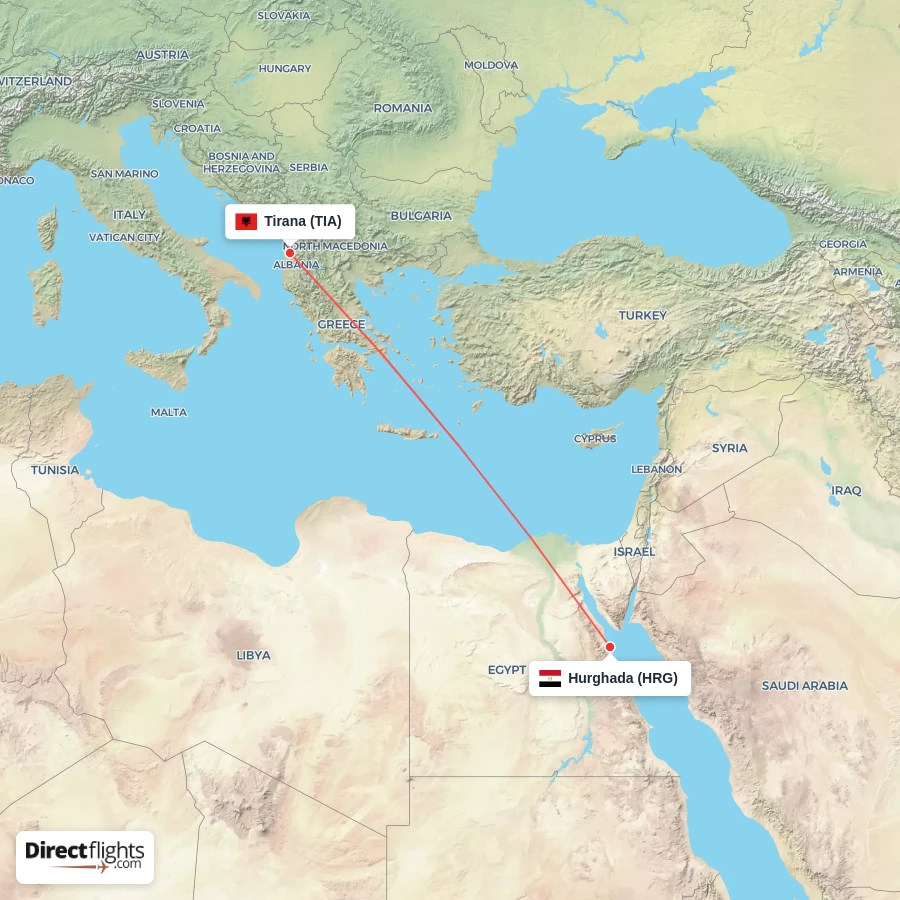 TIA - HRG route map