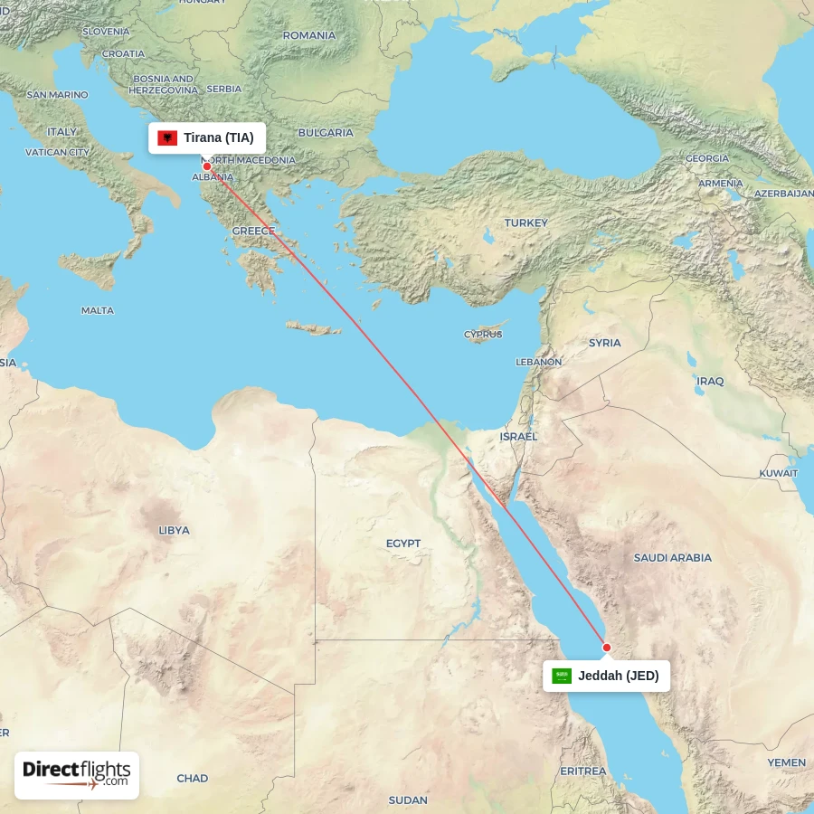 TIA - JED route map