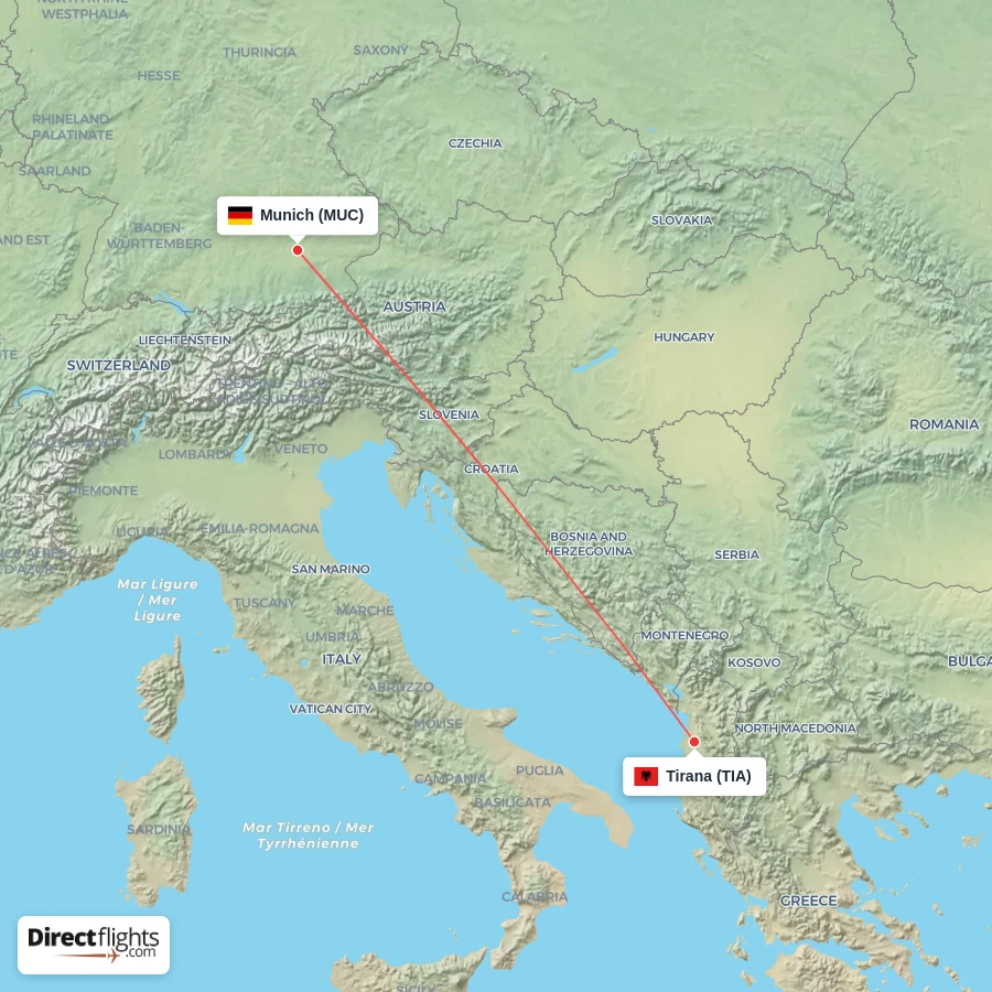 TIA - MUC route map