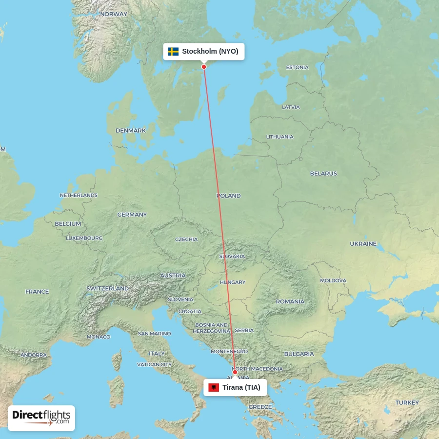 TIA - NYO route map
