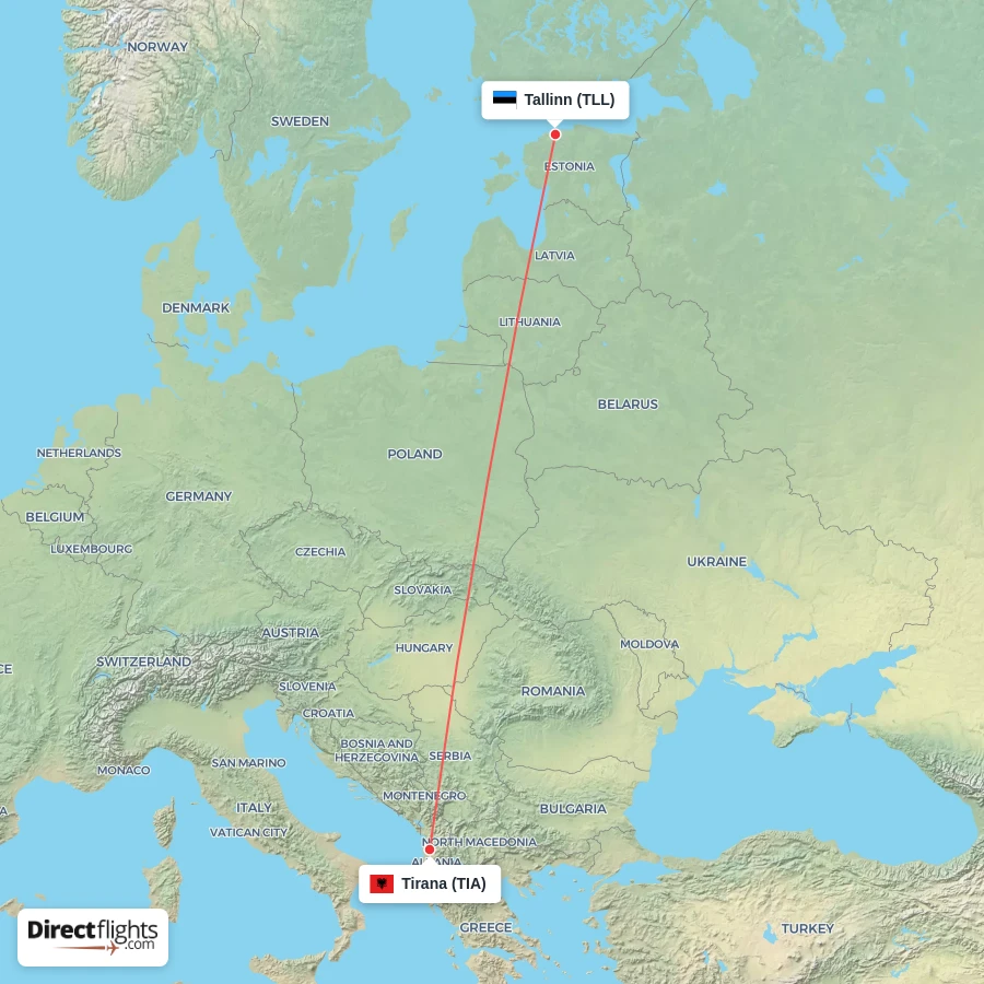 TIA - TLL route map