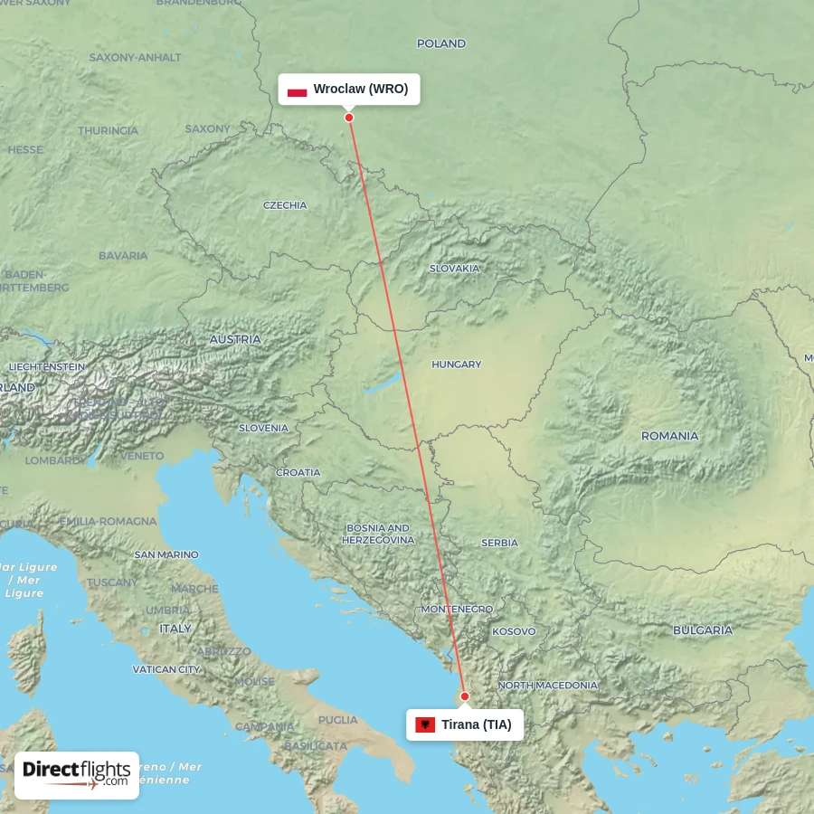 TIA - WRO route map