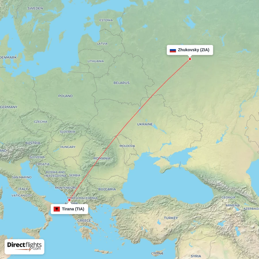 TIA - ZIA route map