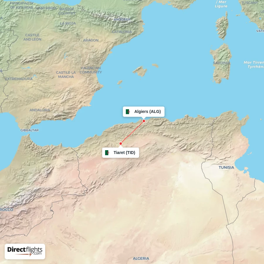 TID - ALG route map