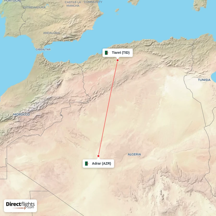 TID - AZR route map
