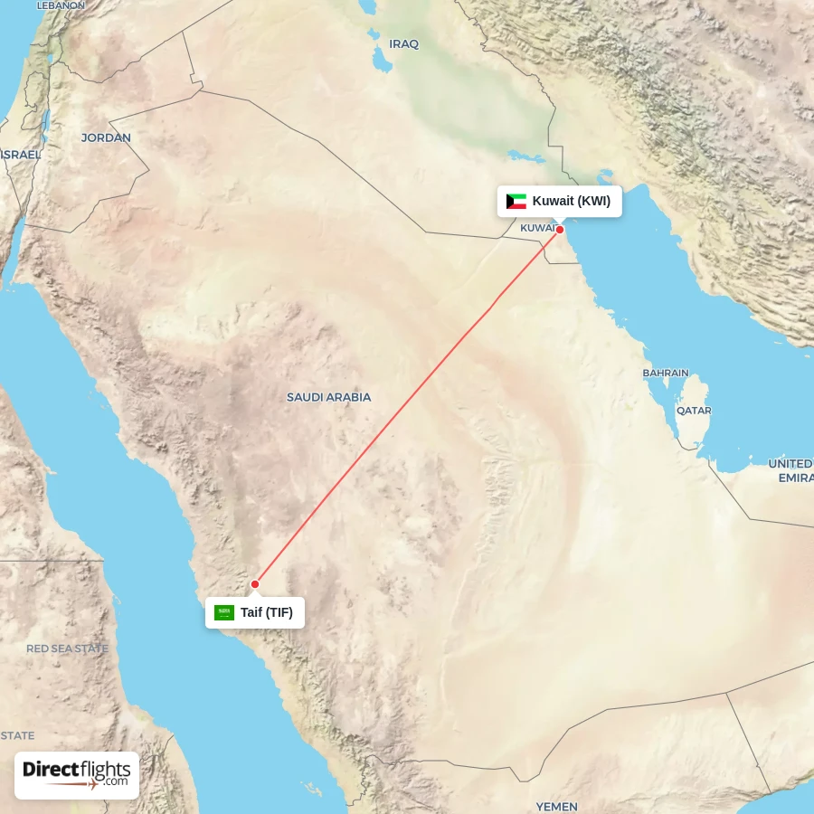 TIF - KWI route map