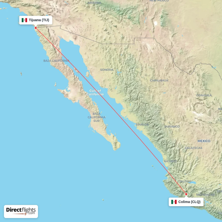 TIJ - CLQ route map