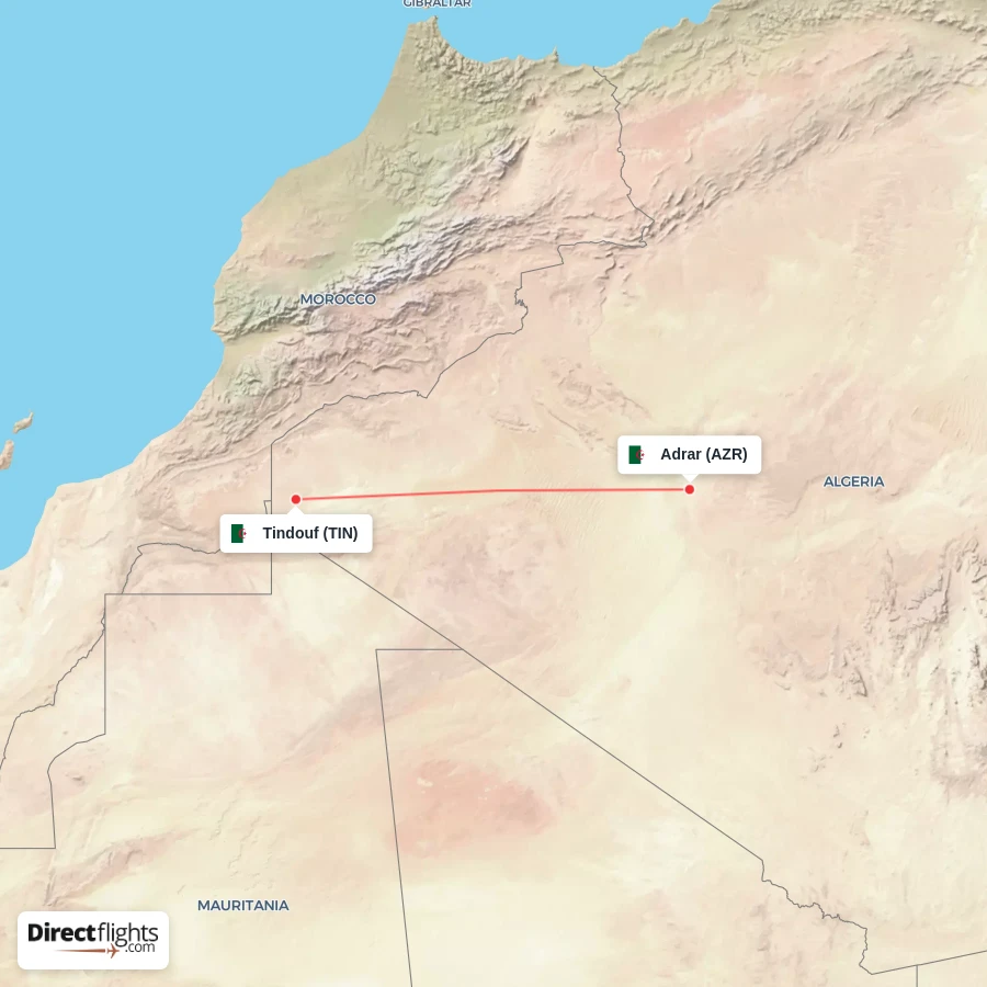 TIN - AZR route map