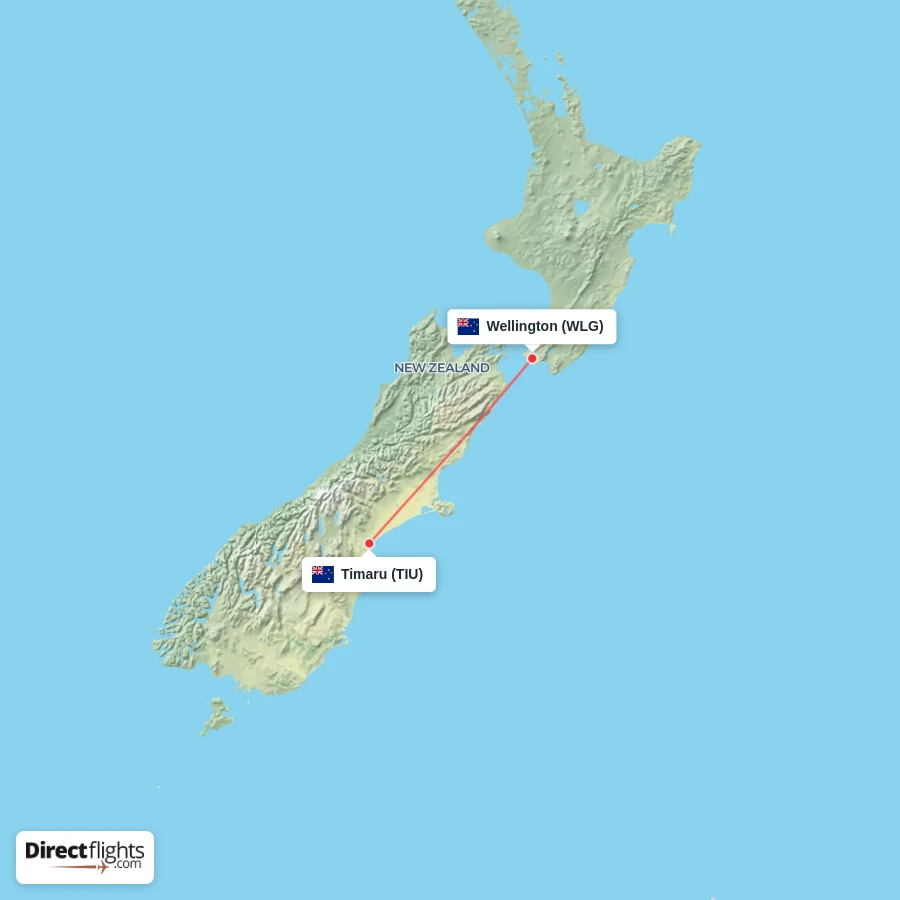 TIU - WLG route map