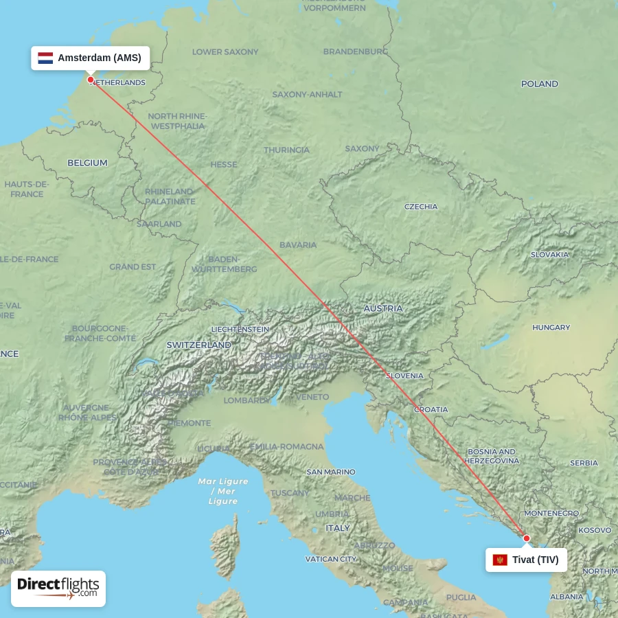 TIV - AMS route map