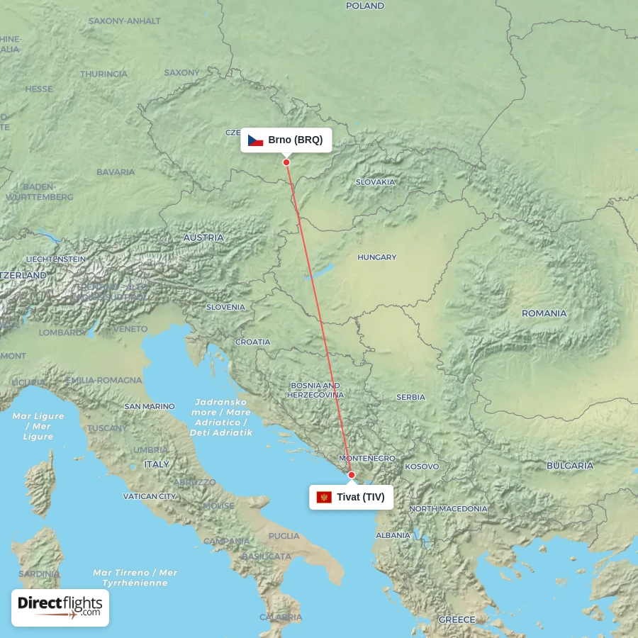 TIV - BRQ route map