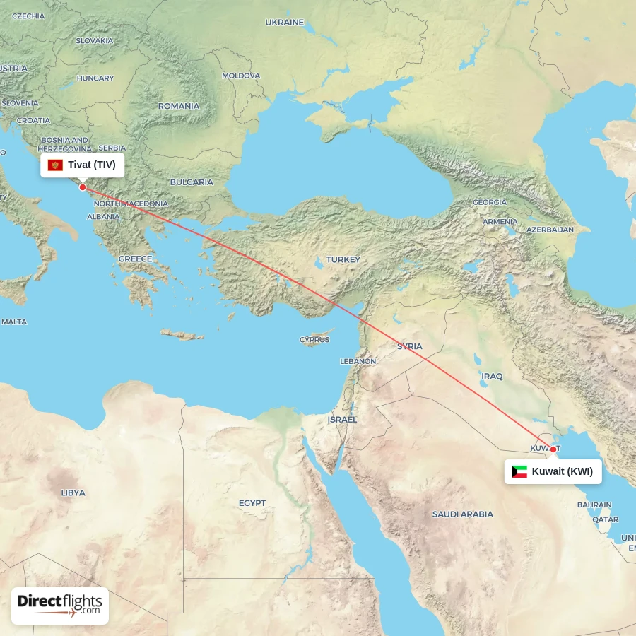 TIV - KWI route map