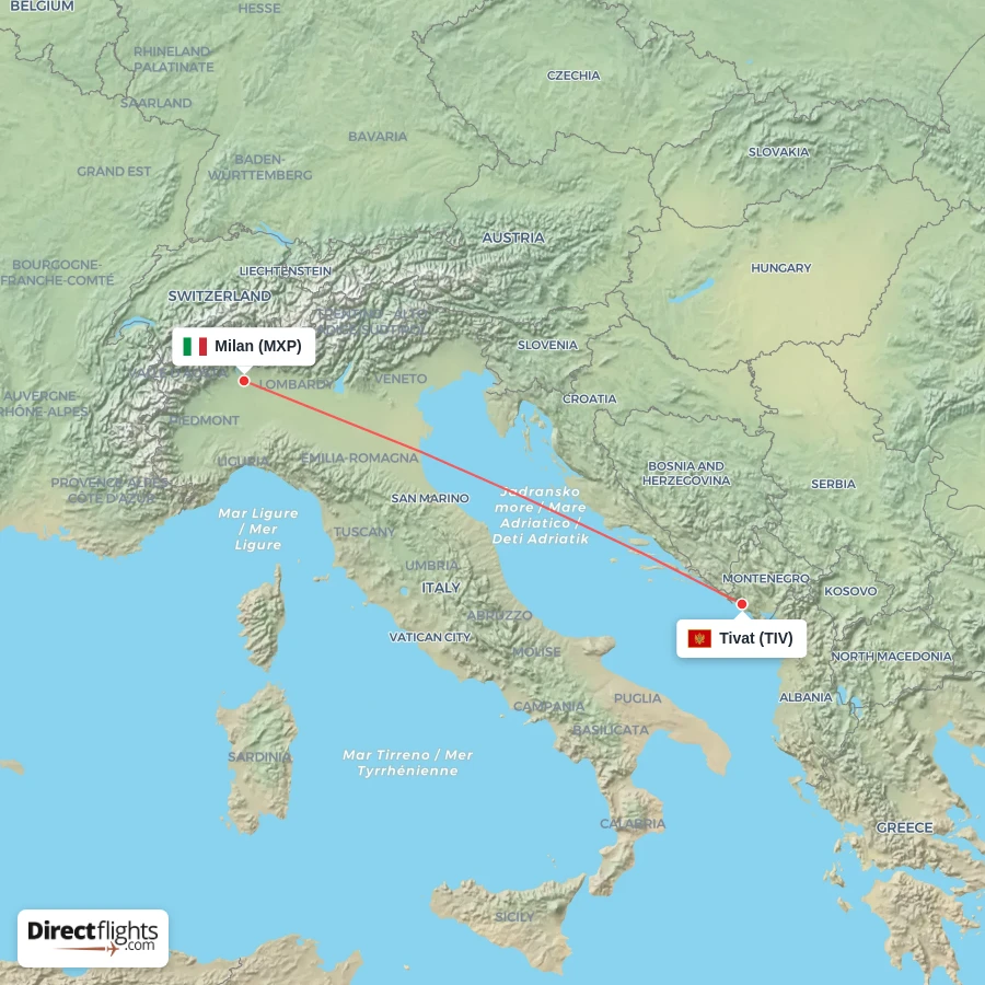 TIV - MXP route map