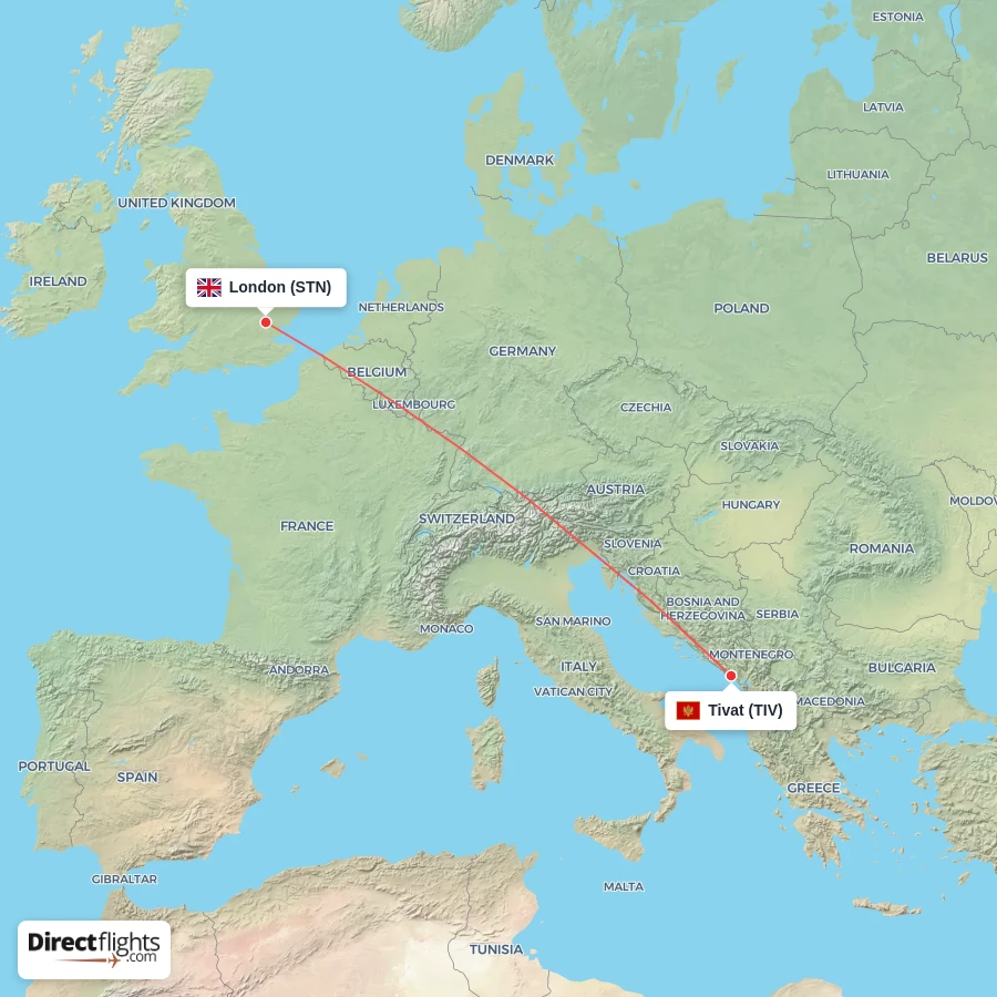 TIV - STN route map