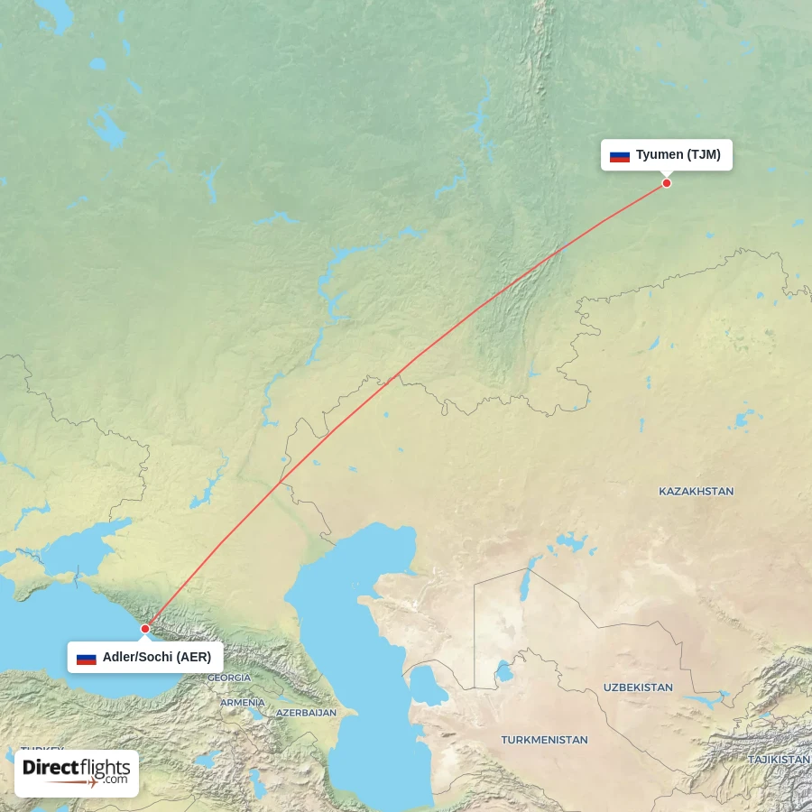 TJM - AER route map