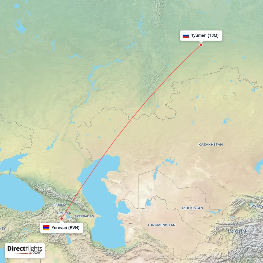 TJM - EVN route map