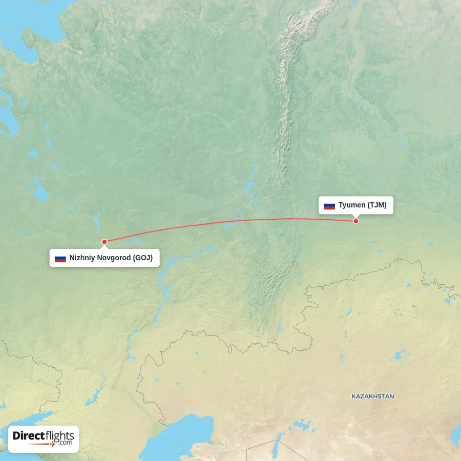 TJM - GOJ route map