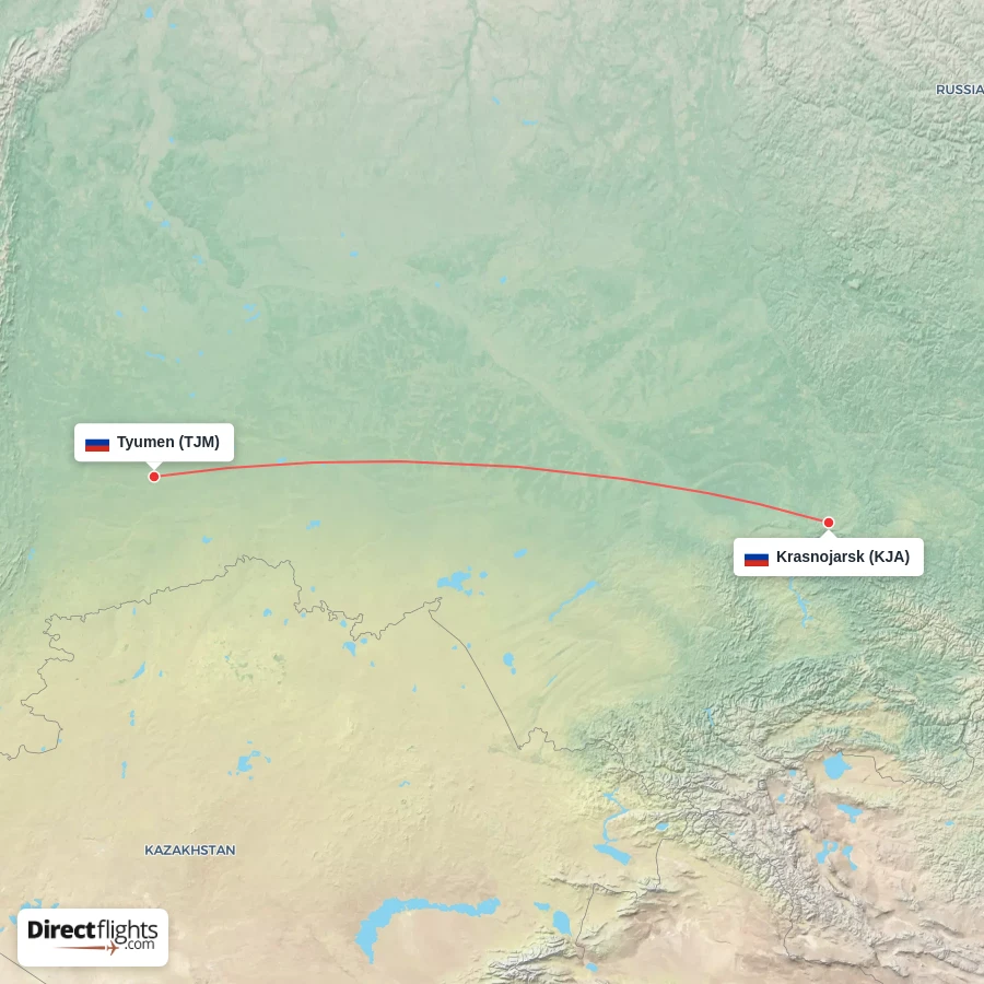 TJM - KJA route map