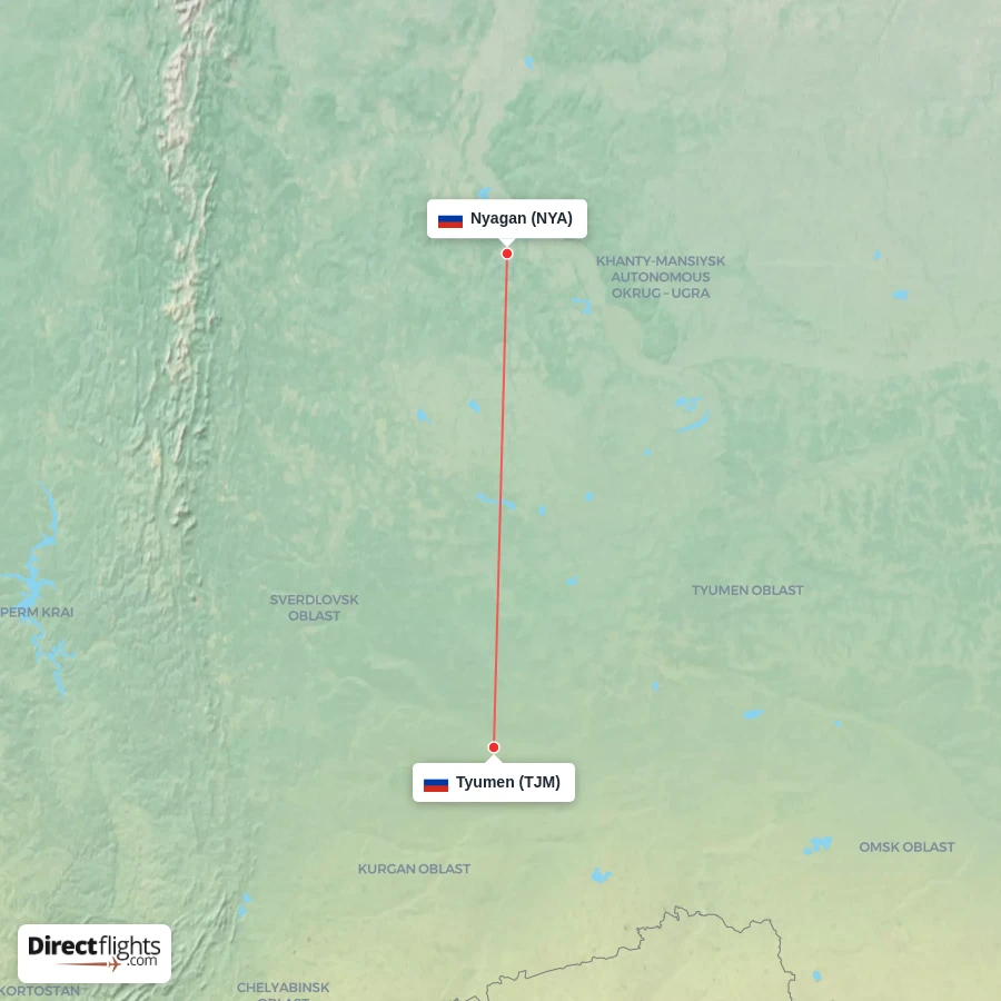 TJM - NYA route map