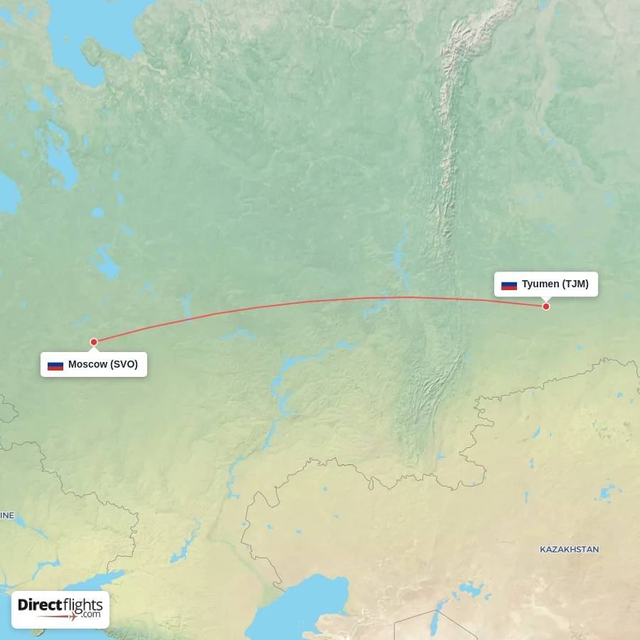 TJM - SVO route map
