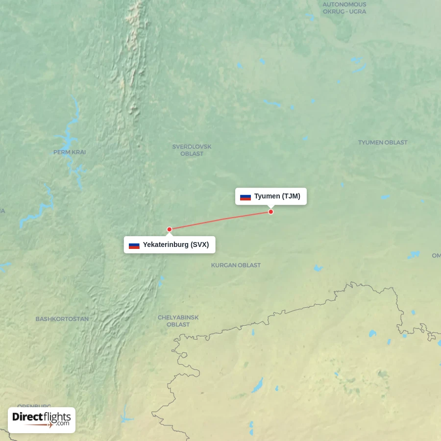 TJM - SVX route map