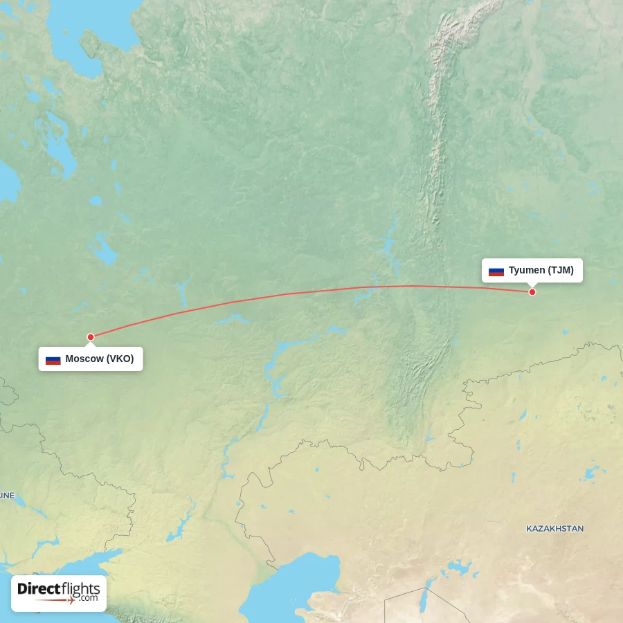 TJM - VKO route map