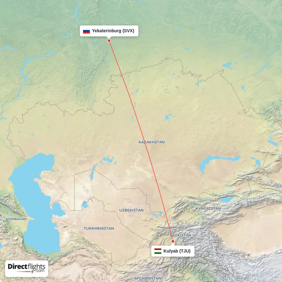 TJU - SVX route map