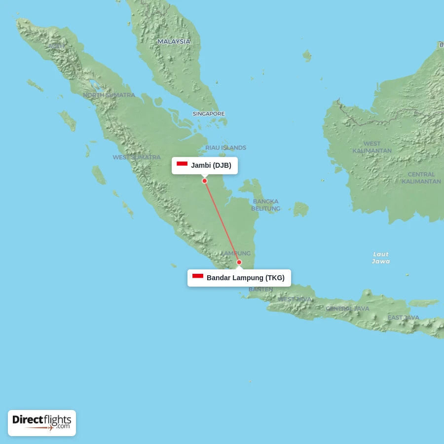 TKG - DJB route map