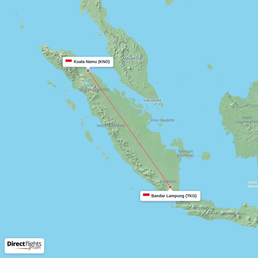 TKG - KNO route map