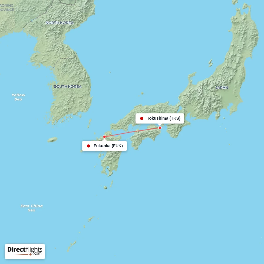 TKS - FUK route map