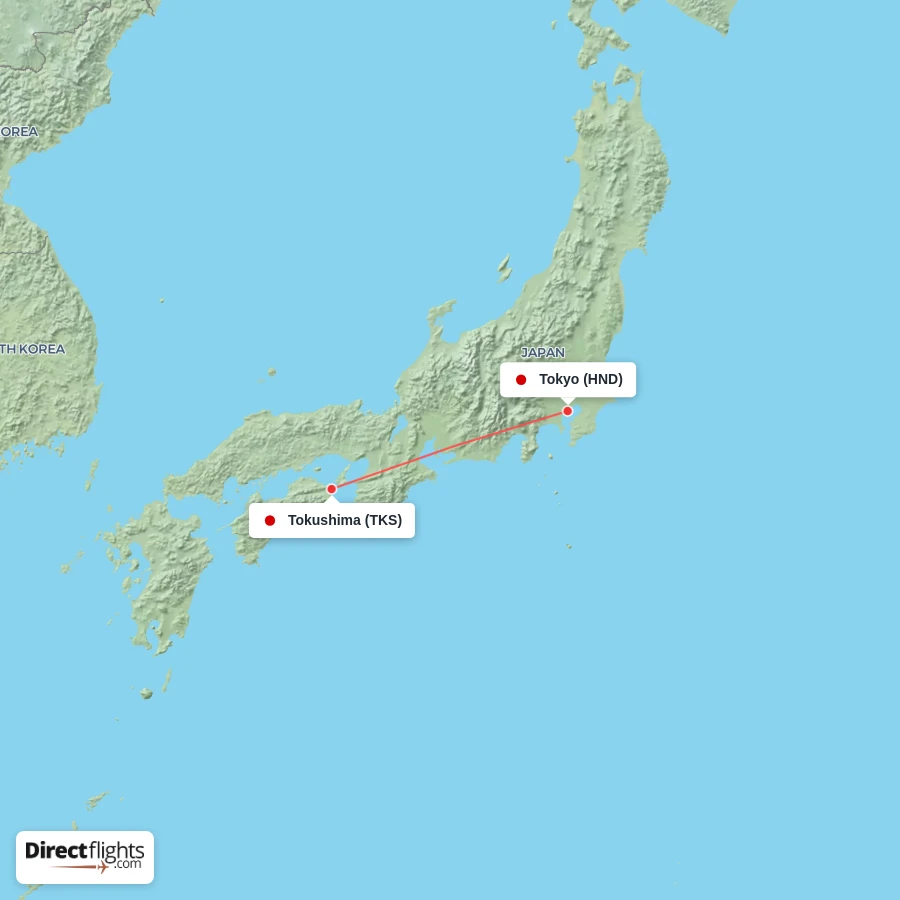 TKS - HND route map