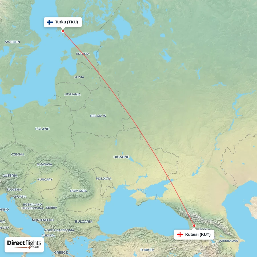 TKU - KUT route map