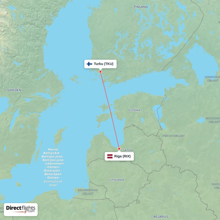 TKU - RIX route map