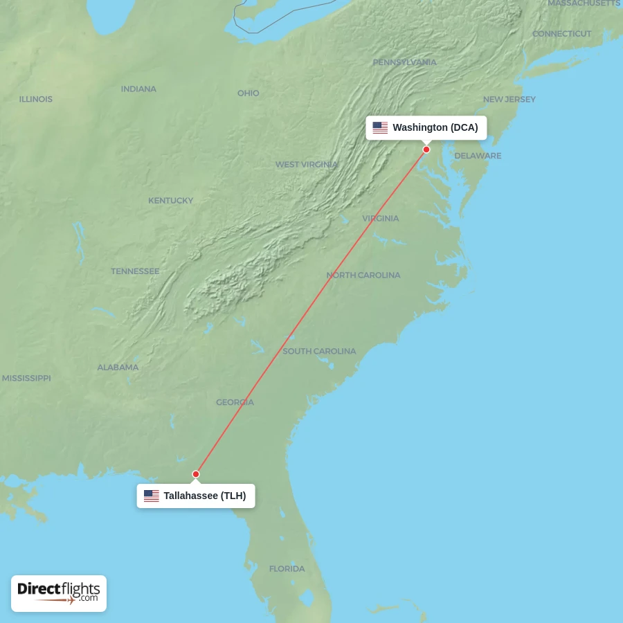 TLH - DCA route map