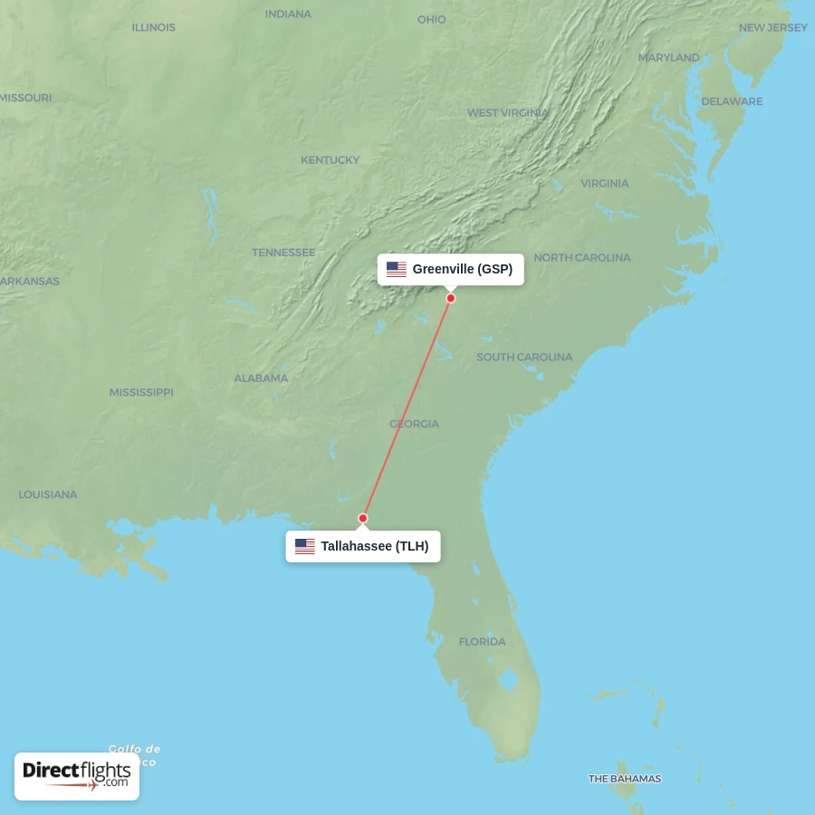 TLH - GSP route map