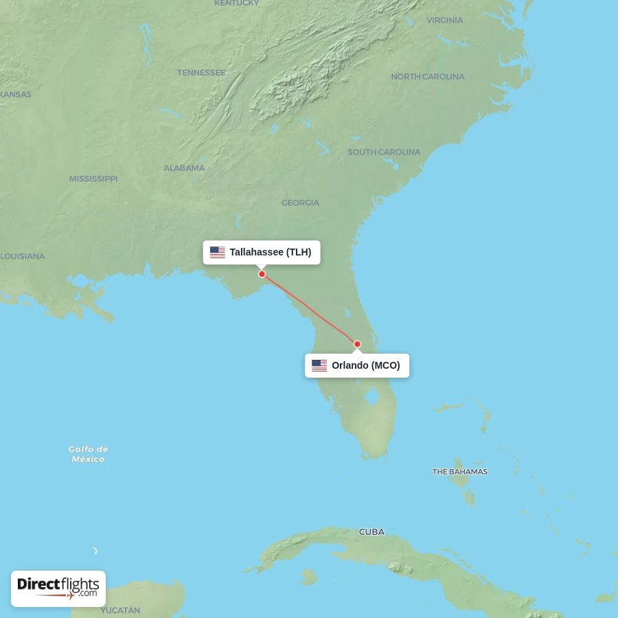 TLH - MCO route map