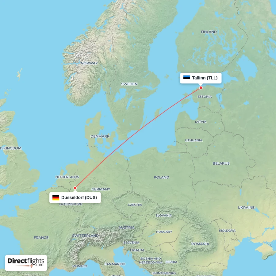 TLL - DUS route map