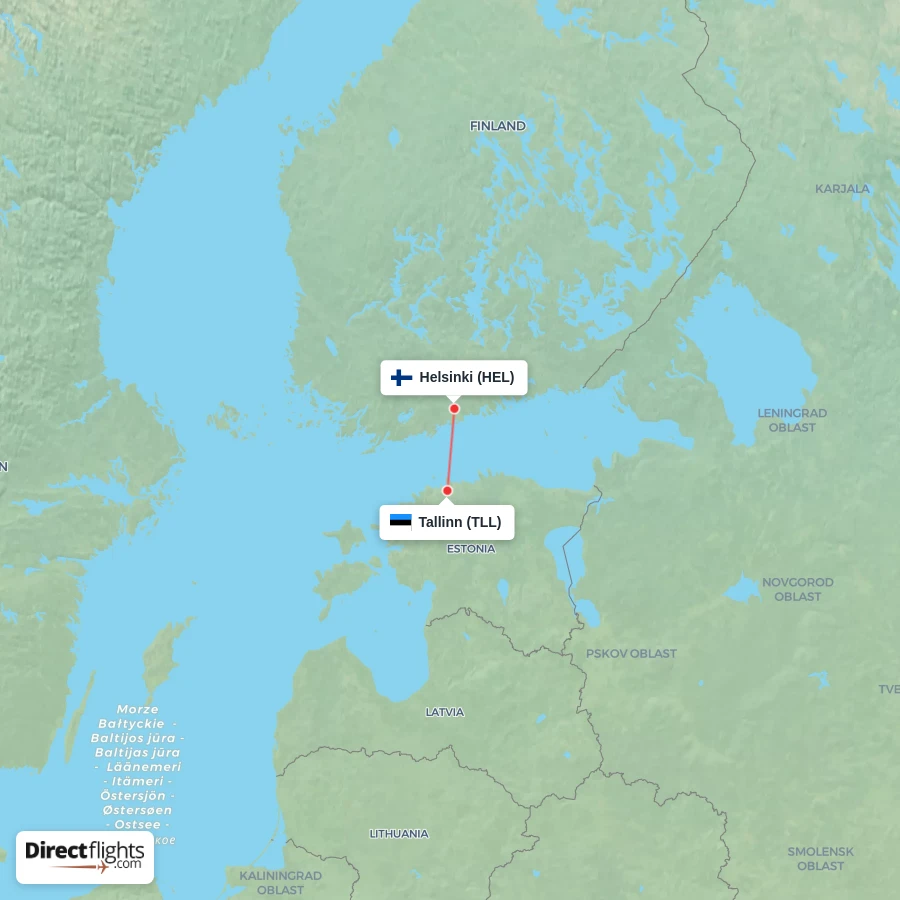 TLL - HEL route map