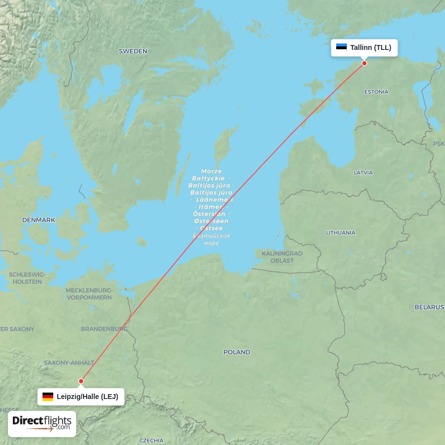 TLL - LEJ route map