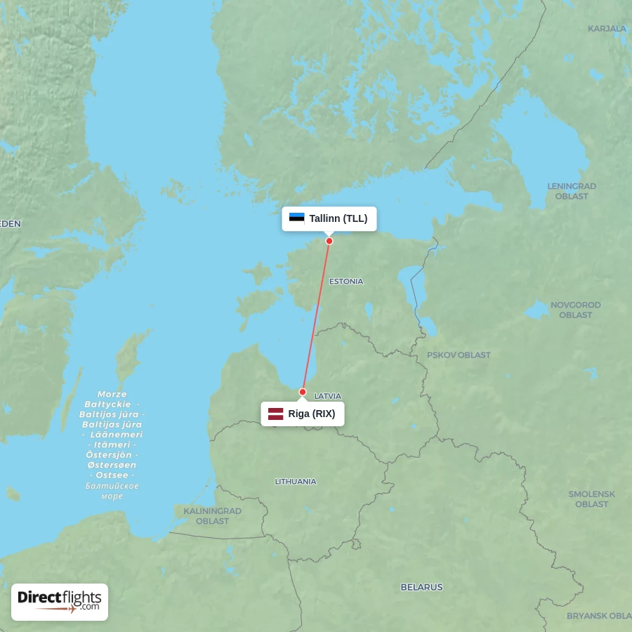 TLL - RIX route map