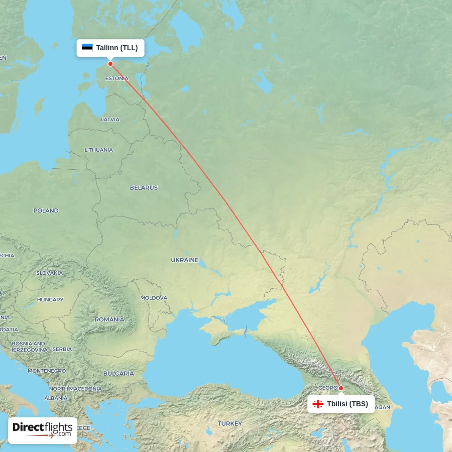 TLL - TBS route map
